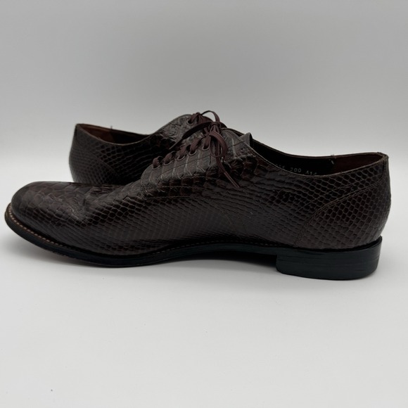 Stacy Adams Madison Anaconda Size 14D Print‎ Leather Mens Shoes Brown Biscuit main image 7